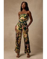 Lulus - Marissa Boho Satin Tie-Back Two-Piece Jumpsuit - Lyst