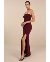 Lulus - Memorably Iconic Strapless Lace Bustier Maxi Dress - Lyst