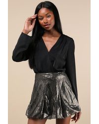Lulus - Majorly Glam Lace Bubble-Hem Mini Skirt - Lyst
