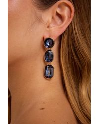 Lulus - Zephyr Rhinestone Drop Earrings - Lyst
