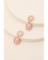 Lulus - Reva Blush And Drop Earrings - Lyst