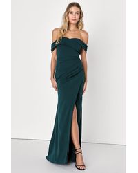 Lulus - High-Class Presence Off-The-Shoulder Maxi Dress - Lyst