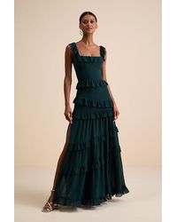Lulus - Compelling Romantic Ruffled Tiered Maxi Dress - Lyst
