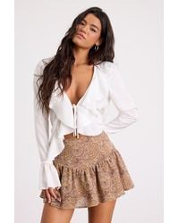 Lulus - Madrina Paisley Mid-Rise Mini Skirt - Lyst