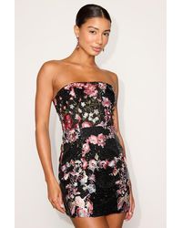 Lulus - Tiffy Multi Sequin Embroidered Strapless Mini Dress - Lyst