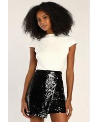 Lulus - Dash Of Glam Sequin Faux Wrap Mini Skirt - Lyst