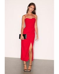 Lulus - Always Turning Heads Bustier Tulip Midi Dress - Lyst