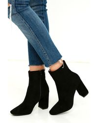 Lulus - My Generation Suede High Heel Ankle Boots - Lyst