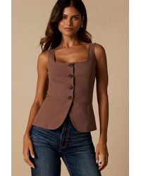 Lulus - Poised Impulse Sleeveless Button-Front Vest Top - Lyst