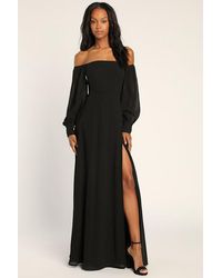 Lulus - Feel The Romance Off-The-Shoulder Maxi Dress - Lyst