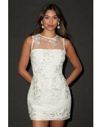 Lulus - Flowering Perfection 3D Floral Embroidered Mini Dress - Lyst