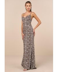 Lulus - Mesmerizing Demeanor Sequin Backless Mermaid Maxi Dress - Lyst