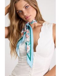 Lulus - Enid Floral Satin Scarf - Lyst