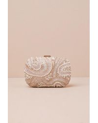 Lulus - Upscale Idea Beaded Pearl Hard-Sided Clutch - Lyst