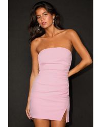 Lulus - Veda Strapless Ruched Mini Dress - Lyst
