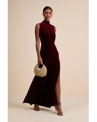 Lulus - Classic Elegance Velvet Sleeveless Mock Neck Maxi Dress - Lyst