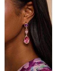 Lulus - Helen Multi Rhinestone Drop Earrings - Lyst