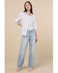 Levi's - Baggy Dad Light Wash Cotton Denim Mid-Rise Wide-Leg Jeans - Lyst
