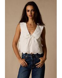 Lulus - Shani Embroidered Collared Tank Top - Lyst