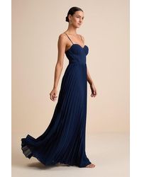 Lulus - Admirable Elegance Pleated Bustier Maxi Dress - Lyst