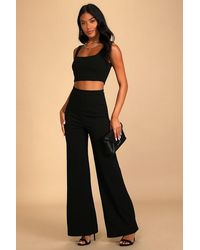 Lulus - Only Tonight Two-Piece Wide-Leg Jumpsuit - Lyst