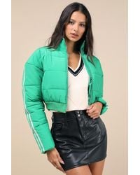 Lulus - Impressively Posh Nylon Quilted Cropped Puffer Jacket - Lyst