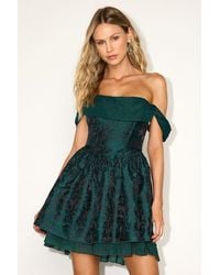 Lulus - Kalara Jacquard Off-The-Shoulder Mini Dress - Lyst