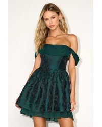 Lulus - Kalara Jacquard Off-The-Shoulder Mini Dress - Lyst