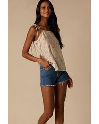 Lulus - Avalon Cream Floral Tie-Strap Tank Top - Lyst