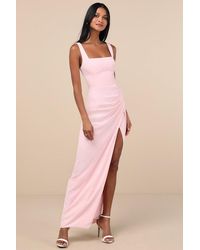 Lulus - Glamorous Disposition Ruched Maxi Dress - Lyst
