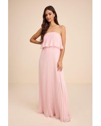 Lulus - Arietta Pleated Strapless Maxi Dress - Lyst