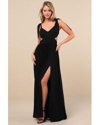 Lulus - Celebratory Allure Pleated Backless Maxi Dress - Lyst