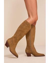 Dolce Vita - Ratana Camel Suede Leather Knee-High Boots - Lyst
