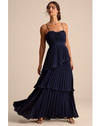 Lulus - Jehona Pleated Tiered Maxi Dress - Lyst