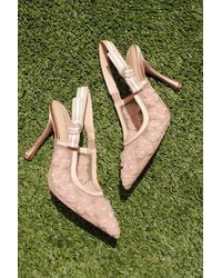 Steve Madden - Bri Blush Mesh Ribbon Pointed-Toe Slingback Pumps - Lyst
