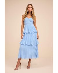 Lulus - Seriously Sensational Strapless Tiered Midi Dress - Lyst