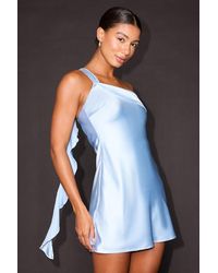 Lulus - Nikki Satin Ruffled Sash Mini Dress - Lyst