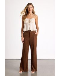 Lulus - Mckay Suede High-Rise Wide-Leg Trouser Pants - Lyst