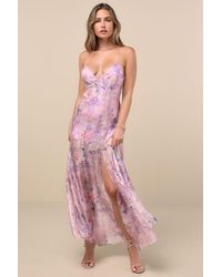 Lulus - Damani Floral Backless Maxi Dress - Lyst