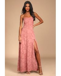 Lulus - Garden Of Romance Rusty Rose Burnout Maxi Dress - Lyst