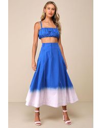 Lulus - Compelling Aesthetic Ombre Two-Piece Sleeveless Midi Dress - Lyst