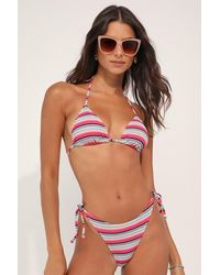 Roxy - Paraiso Stripe Tiki Side-Tie Cheeky Bikini Bottoms - Lyst
