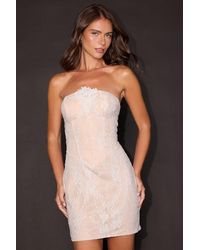 Lulus - Valeria Lace Strapless Bustier Mini Dress - Lyst