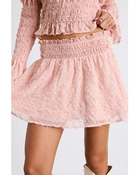 Lulus - Katima Swiss Dot Smocked Mini Skirt - Lyst