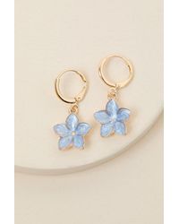 Lulus - Reseda Flower Charm Earrings - Lyst