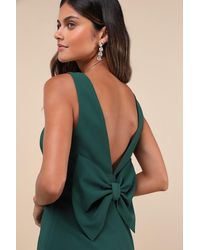 Lulus - Blissfully Beaming Hunter Sleeveless Bow Mini Dress - Lyst