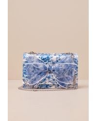 Betsey Johnson - Kitsch And Floral Satin Pearl-Trimmed Bow Handbag - Lyst