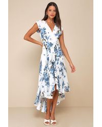 Lulus - French Countryside Floral Print High-Low Dress - Lyst