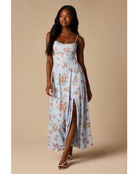 Lulus - Ingrid Floral Tie-Back Maxi Dress - Lyst