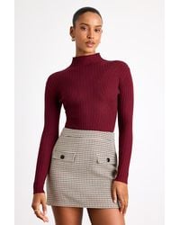 Lulus - Crawford Long Sleeve Mock Neck Bodysuit - Lyst
